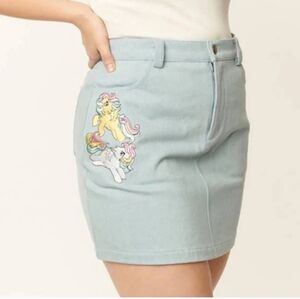 Unique Vintage x My Little Pony What A Classic Denim 60's Mini Skirt in Blue